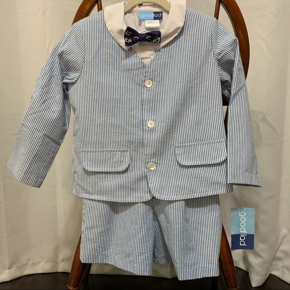 ❗️SOLD❗️Good Lad Seersucker Suspender Shorts Easter Wedding Suit - Picture 2 of 6